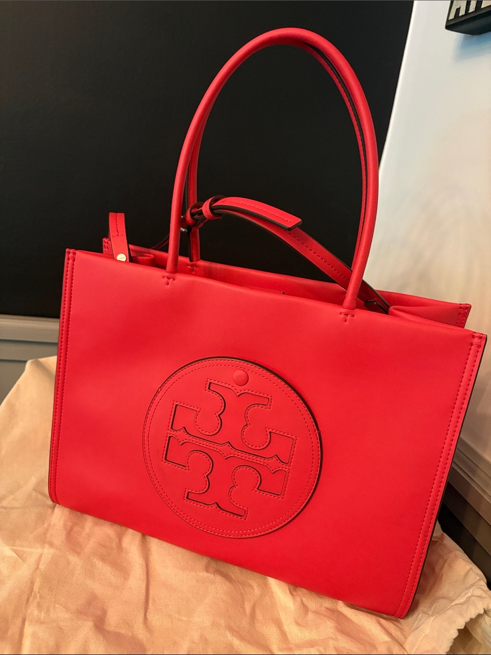 Tory Burch Ella Bio Small Tote in Poppy Red